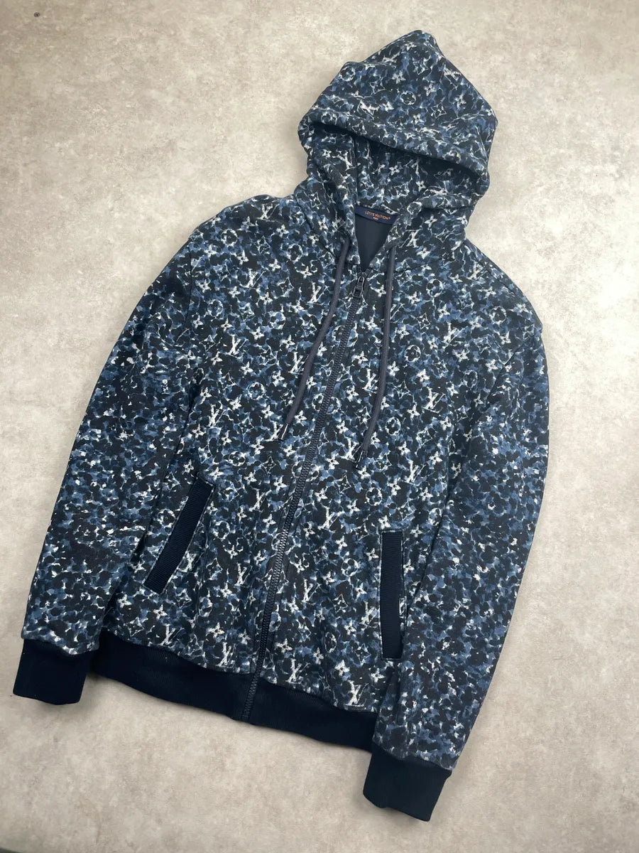 Louis Vuitton Dark Navy Monogram Camouflage Zip-Up Hoodie rHyiqyDO 3