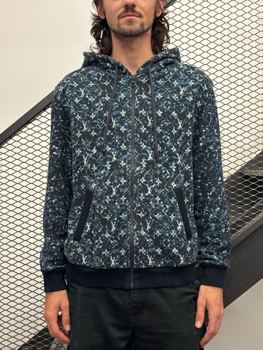 Louis Vuitton Dark Navy Monogram Camouflage Zip-Up Hoodie rHyiqyDO 1
