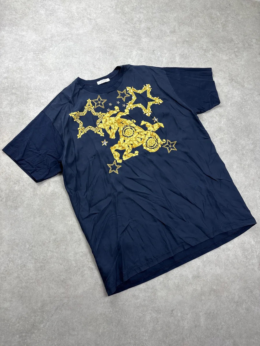 SS2016 Versace Navy Baroque Capricorn T-Shirt rJXPDsol 3