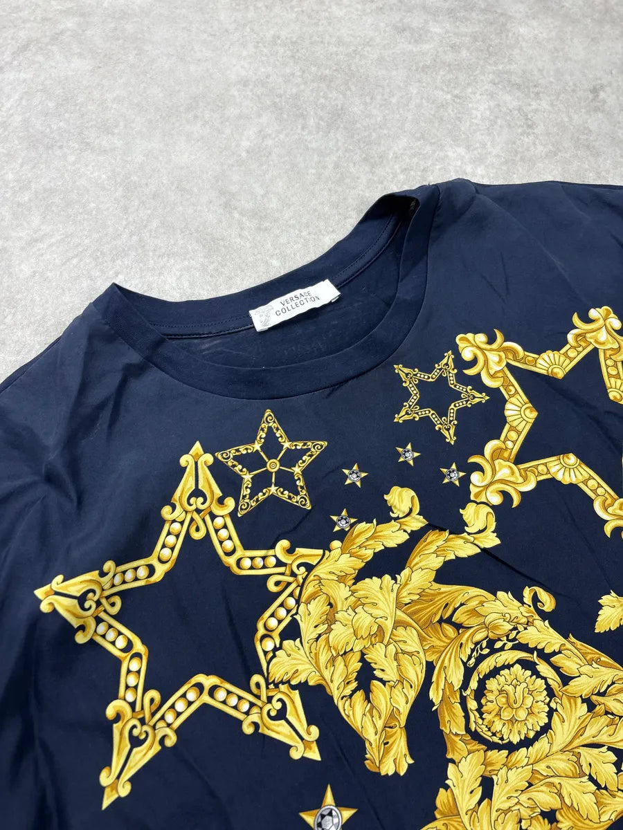 SS2016 Versace Navy Baroque Capricorn T-Shirt rJXPDsol 4
