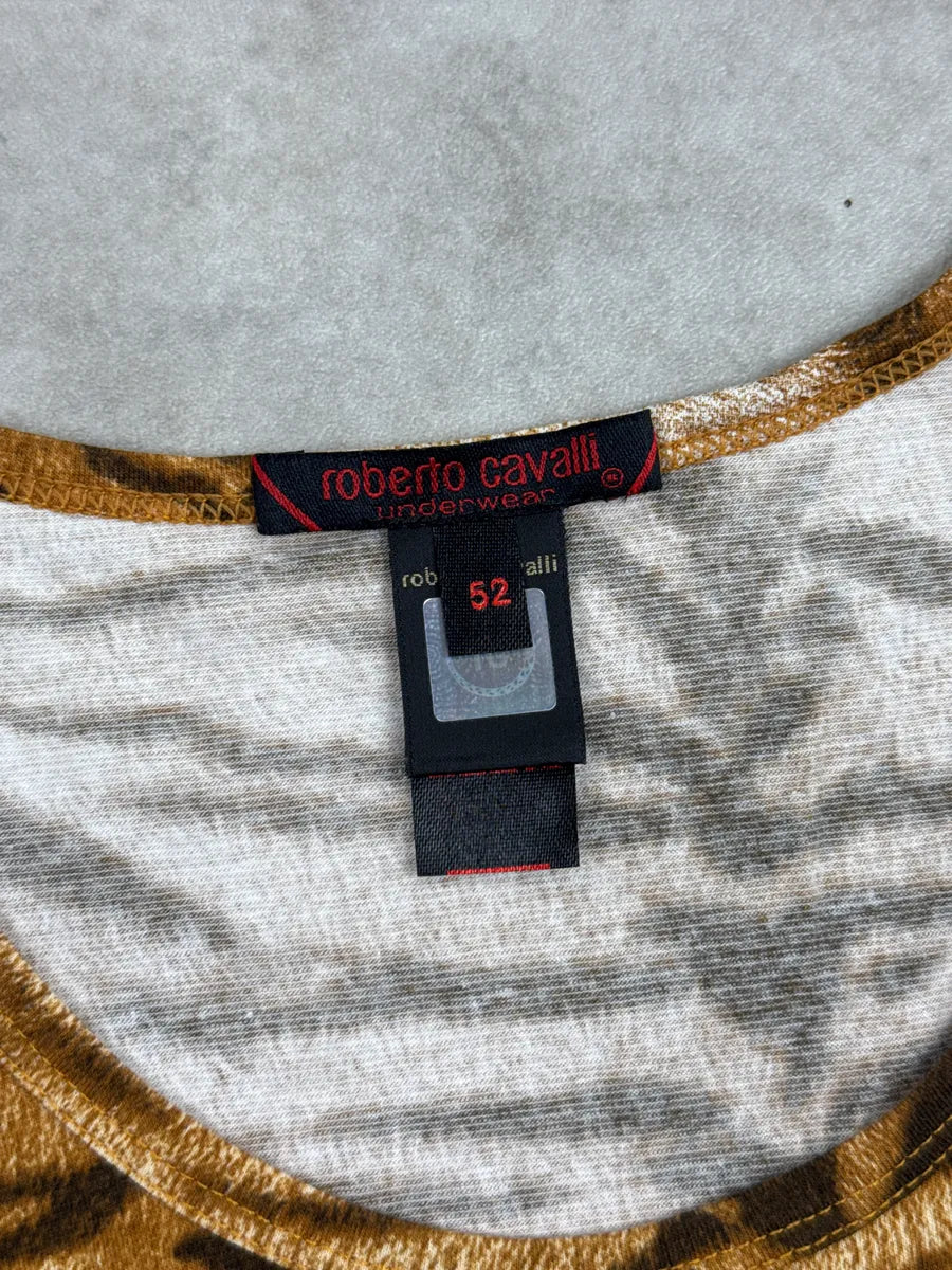 2000s Roberto Cavalli Brown Tiger Hallucination Pattern T-Shirt rMhGiCmd 9