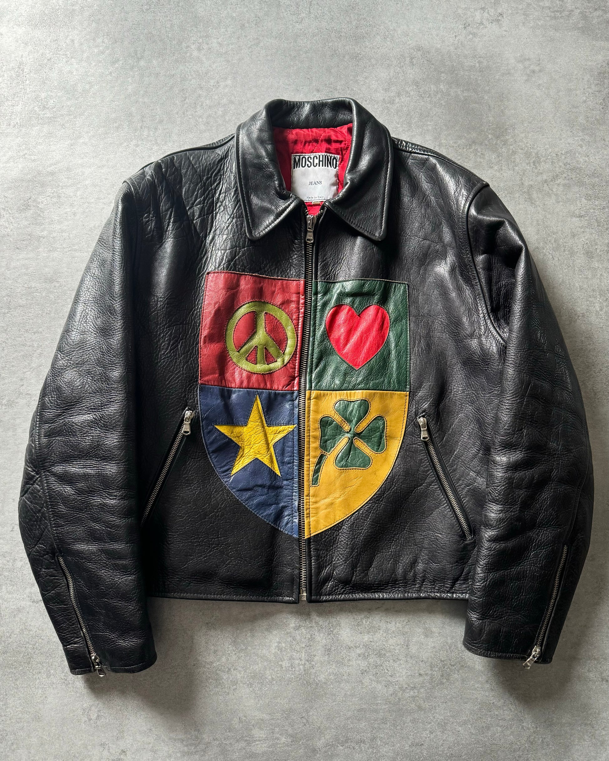 1990s Moschino Premium Biker Leather Jacket (M) - 1