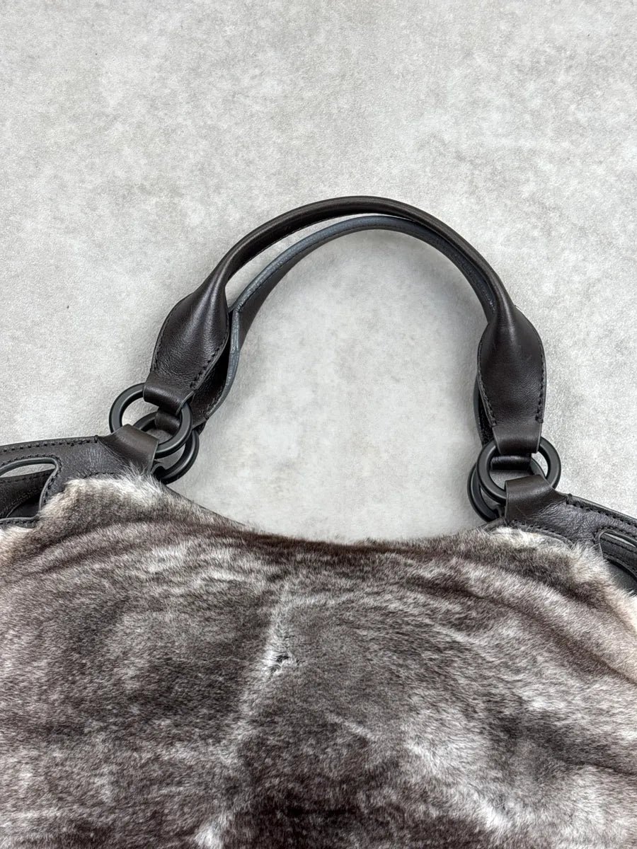 Cartier Grey Fur Logo Charm Handle Bag rOWVmwql 11