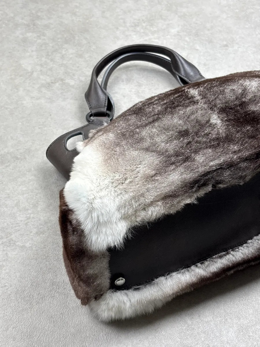Cartier Grey Fur Logo Charm Handle Bag rOWVmwql 13