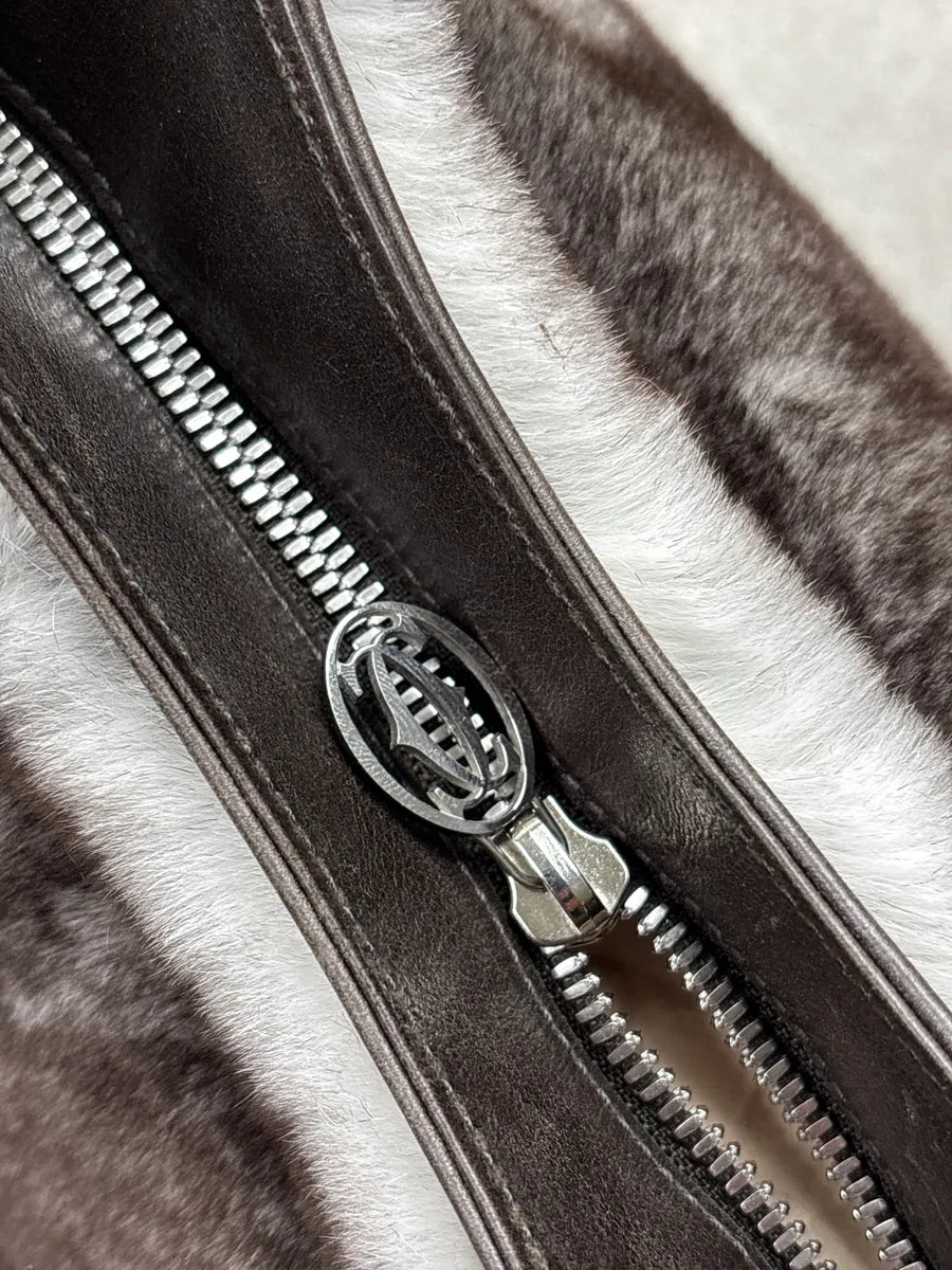 Cartier Grey Fur Logo Charm Handle Bag rOWVmwql 15