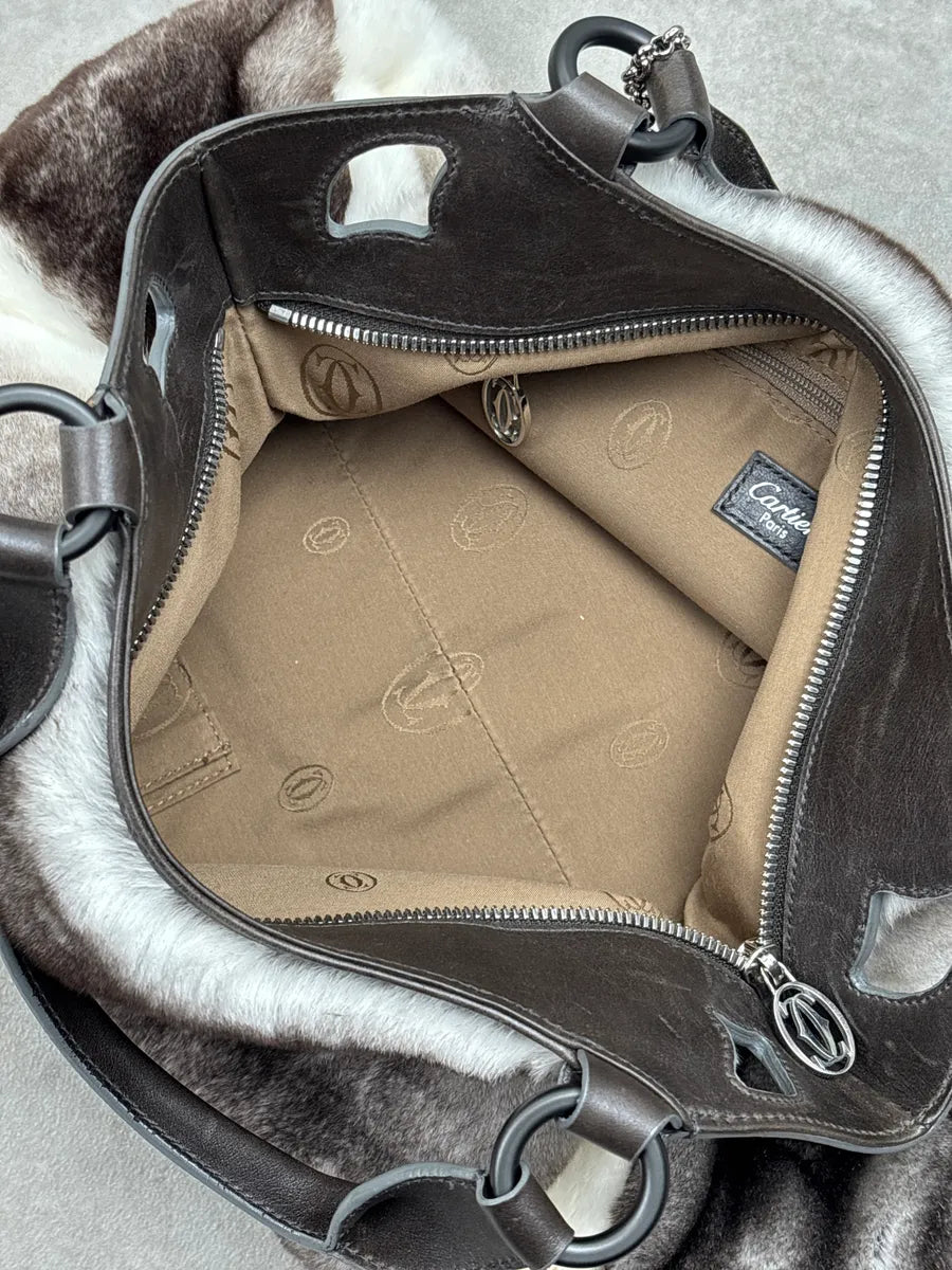 Cartier Grey Fur Logo Charm Handle Bag rOWVmwql 16