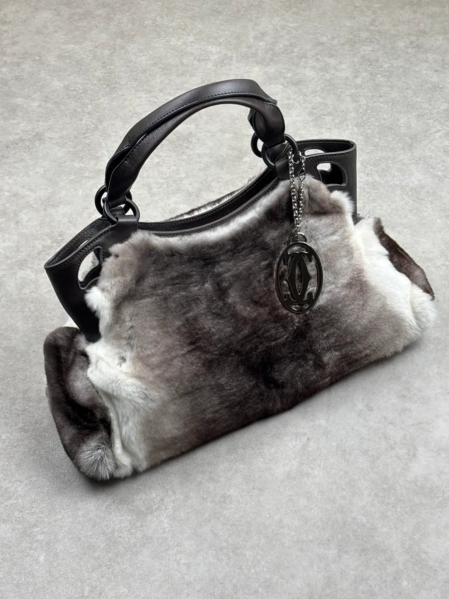 Cartier Grey Fur Logo Charm Handle Bag rOWVmwql 4
