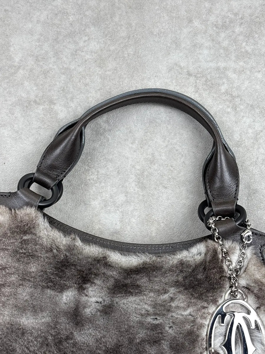Cartier Grey Fur Logo Charm Handle Bag rOWVmwql 6