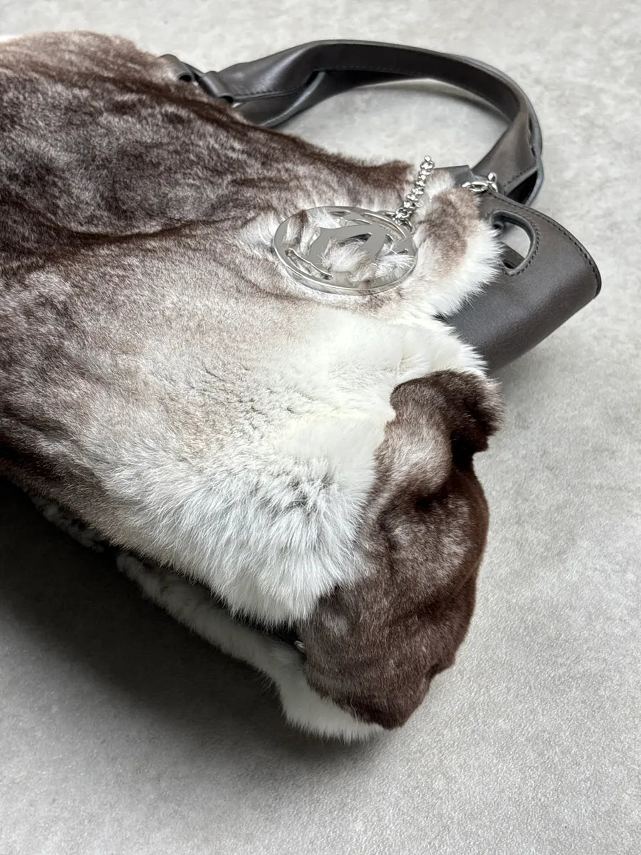 Cartier Grey Fur Logo Charm Handle Bag rOWVmwql 9