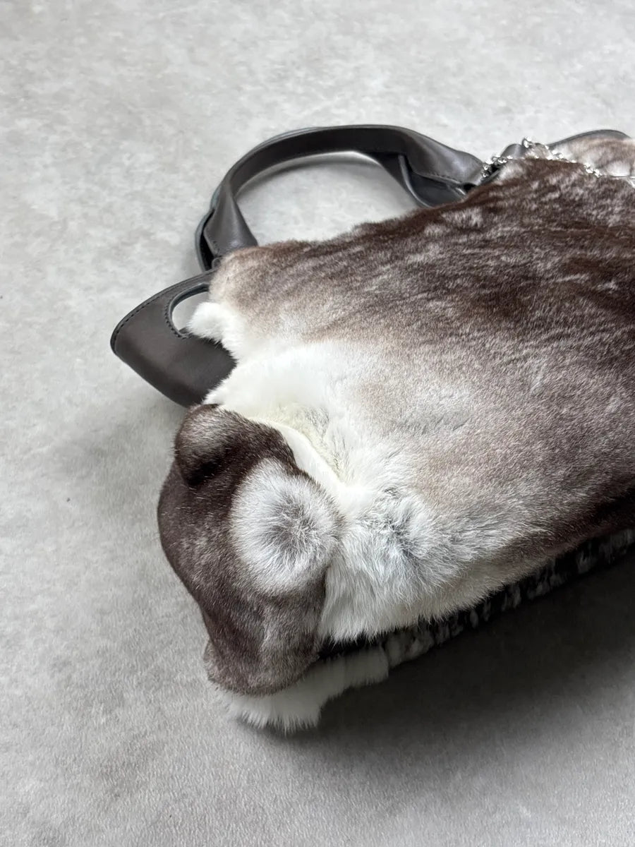 Cartier Grey Fur Logo Charm Handle Bag rOWVmwql 10