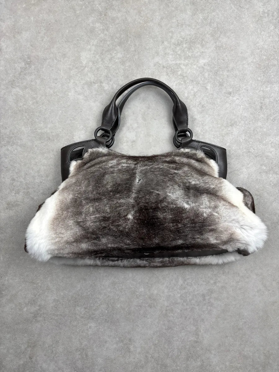 Cartier Grey Fur Logo Charm Handle Bag rOWVmwql 5