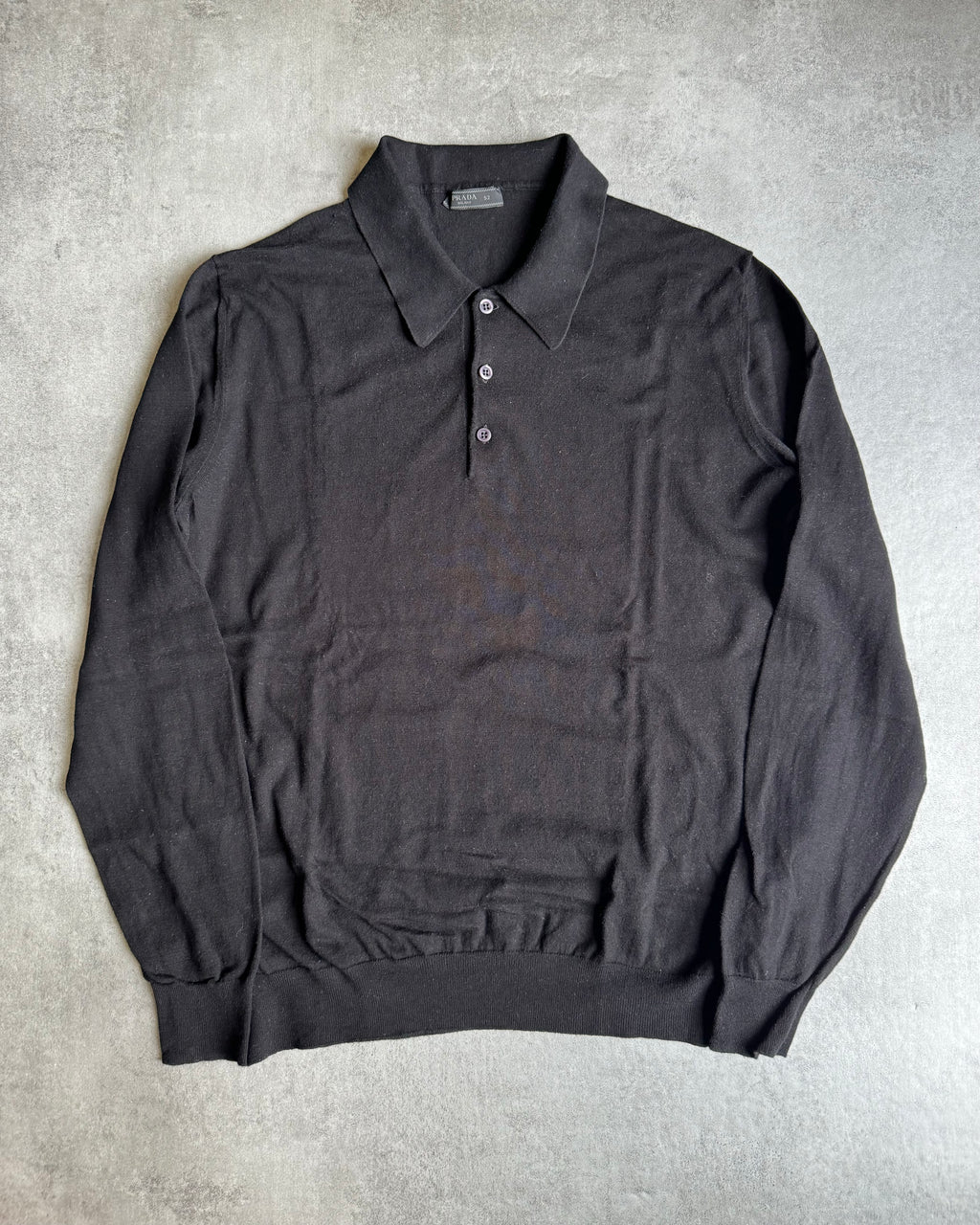 AW2020 Prada Staff Black Wool Polo Sweater  (L) - 6