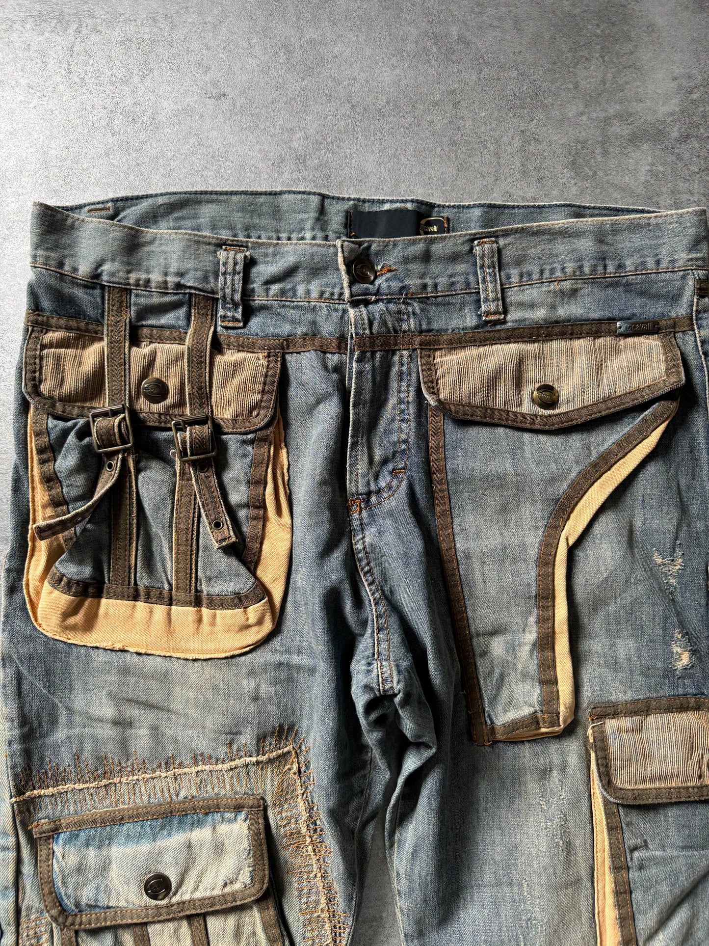 SS2006 Cavalli Harness Cargo Gun Archive Denim Jeans (L) - 5