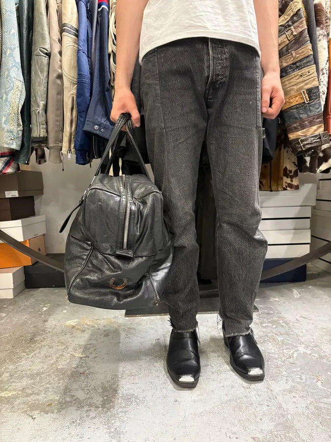 Raf by Raf Simons x Fred Perry Black Week-end Leather Bag LNdIzbb 2
