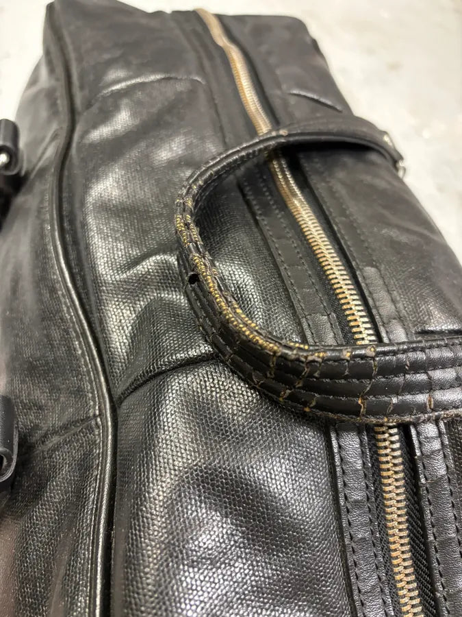 Raf by Raf Simons x Fred Perry Black Week-end Leather Bag LNdIzbb 9