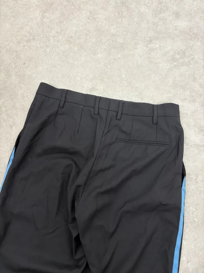Raf Simons Black Wool Tailored Pants with Blue Line NggBKQI 7