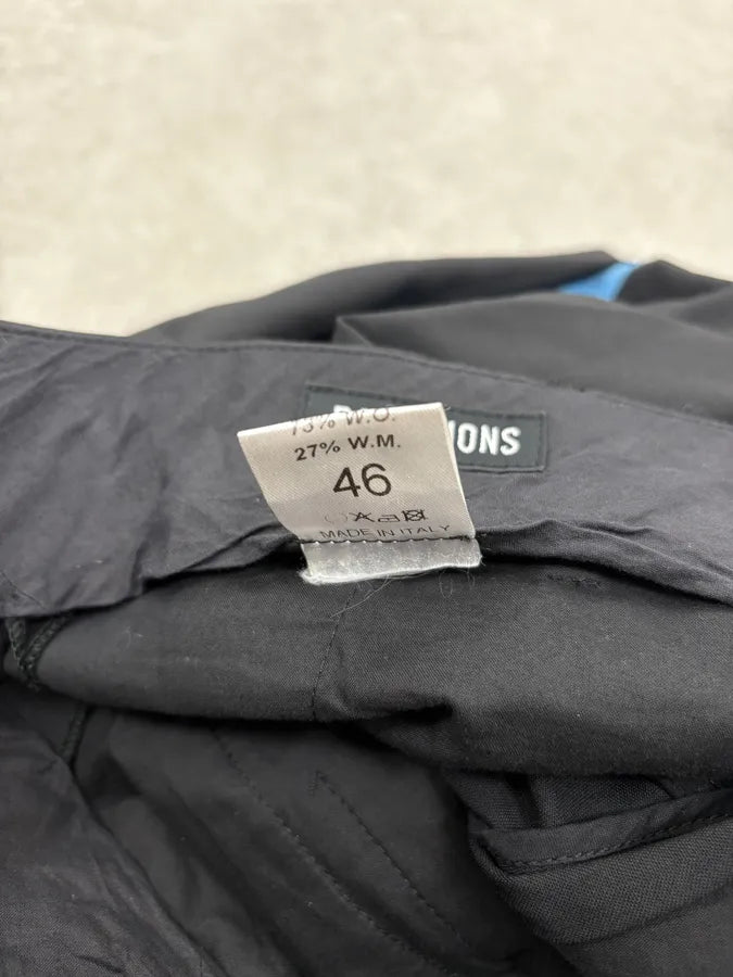 Raf Simons Black Wool Tailored Pants with Blue Line NggBKQI 8
