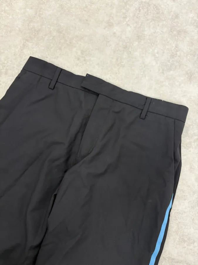 Raf Simons Black Wool Tailored Pants with Blue Line NggBKQI 4