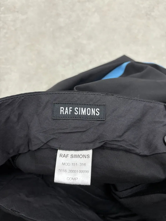 Raf Simons Black Wool Tailored Pants with Blue Line NggBKQI 9