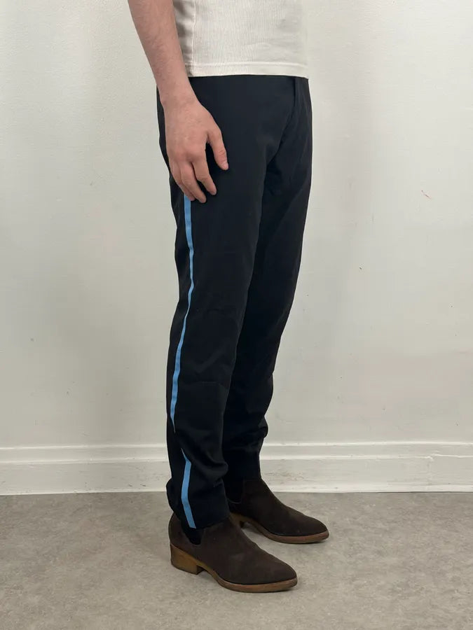 Raf Simons Black Wool Tailored Pants with Blue Line NggBKQI 2
