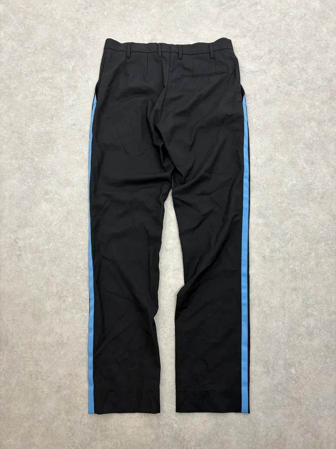 Raf Simons Black Wool Tailored Pants with Blue Line NggBKQI 6