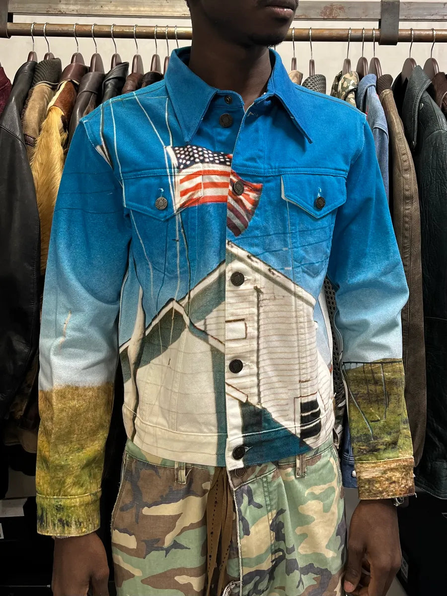 Raf Simons Calvin Klein 205W39NYC American Landscape Denim Trucker