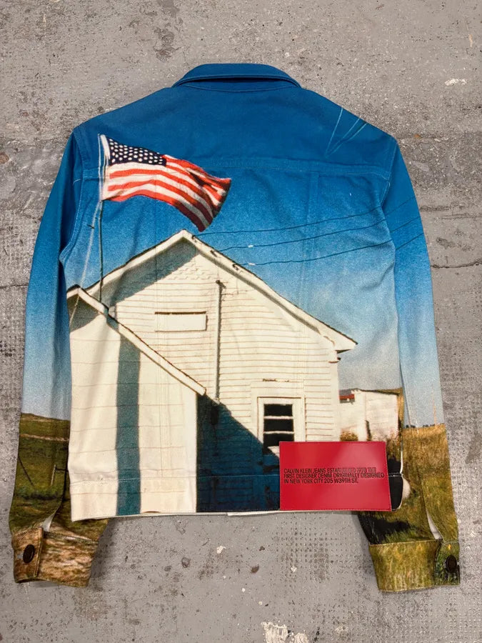 Raf Simons Calvin Klein 205W39NYC American Landscape Denim Trucker Jacket OuXwxuL 5