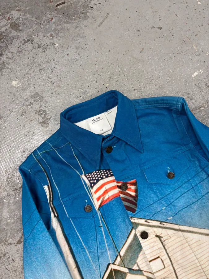 Raf Simons Calvin Klein 205W39NYC American Landscape Denim Trucker Jacket OuXwxuL 4