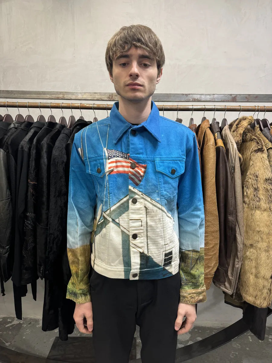 Raf Simons Calvin Klein EST1978 American Flag Blue Jacket (S) bAWWCzp 1