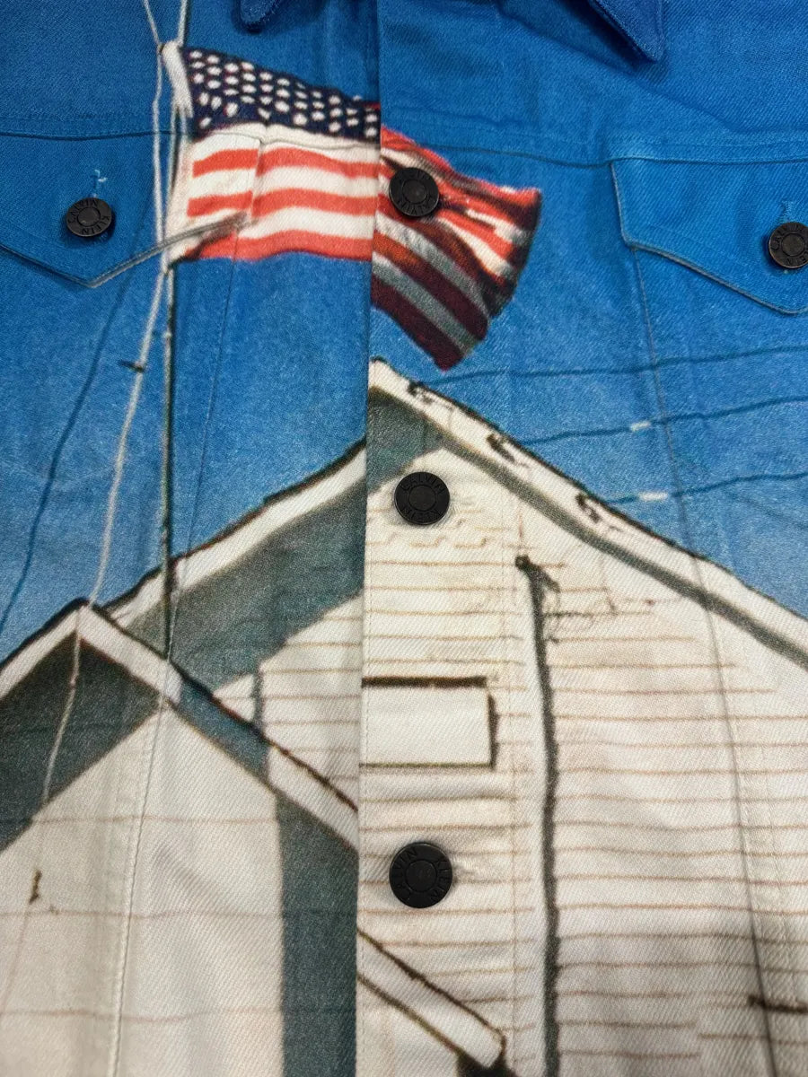 Raf Simons Calvin Klein EST1978 American Flag Blue Jacket (S) bAWWCzp 10