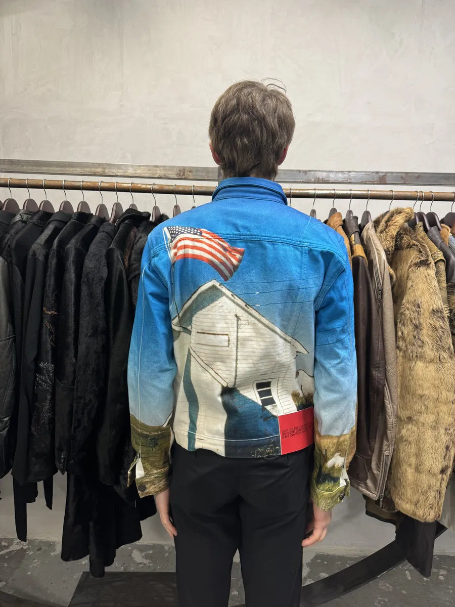 Raf Simons Calvin Klein EST1978 American Flag Blue Jacket (S) bAWWCzp 2