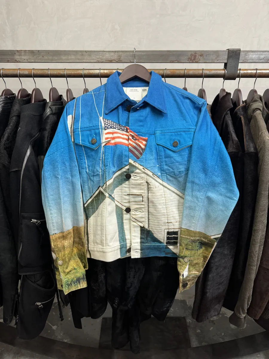 Raf Simons Calvin Klein EST1978 American Flag Blue Jacket (S) bAWWCzp 3