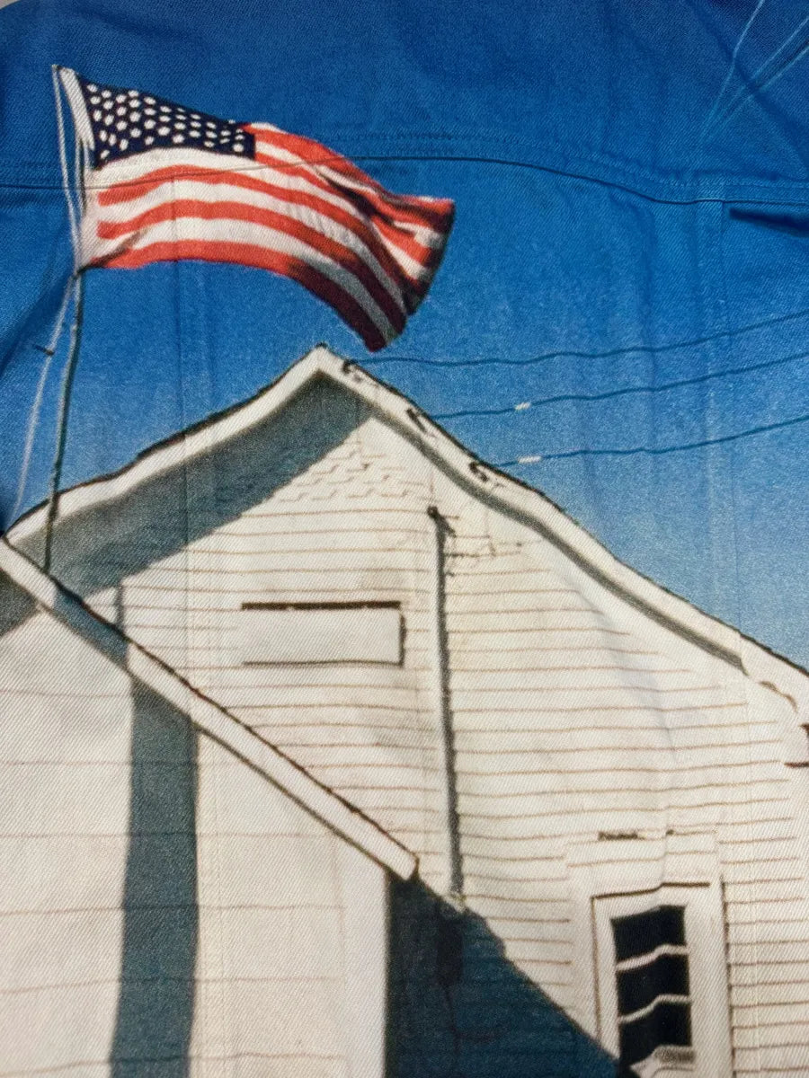 Raf Simons Calvin Klein EST1978 American Flag Blue Jacket (S) bAWWCzp 6