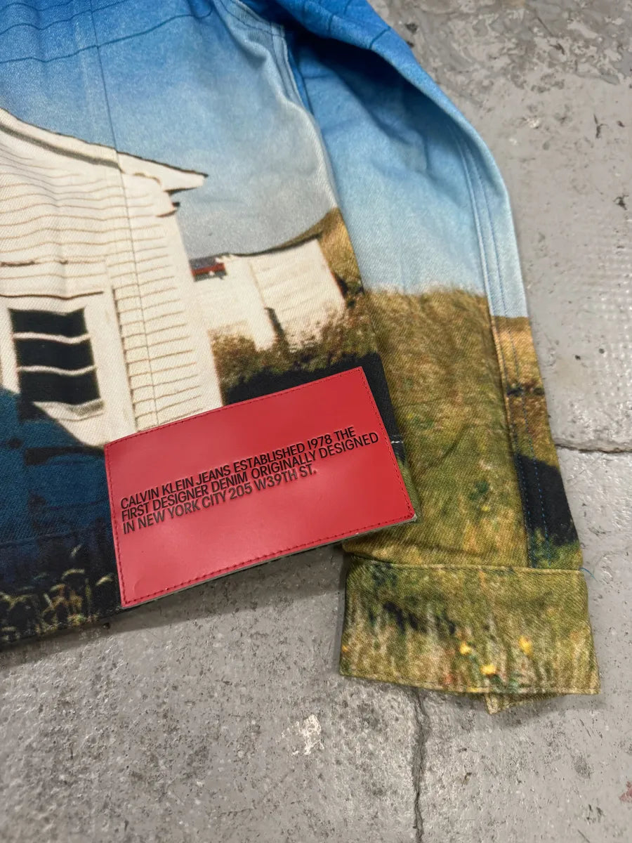 Raf Simons Calvin Klein EST1978 American Flag Blue Jacket (S) bAWWCzp 7