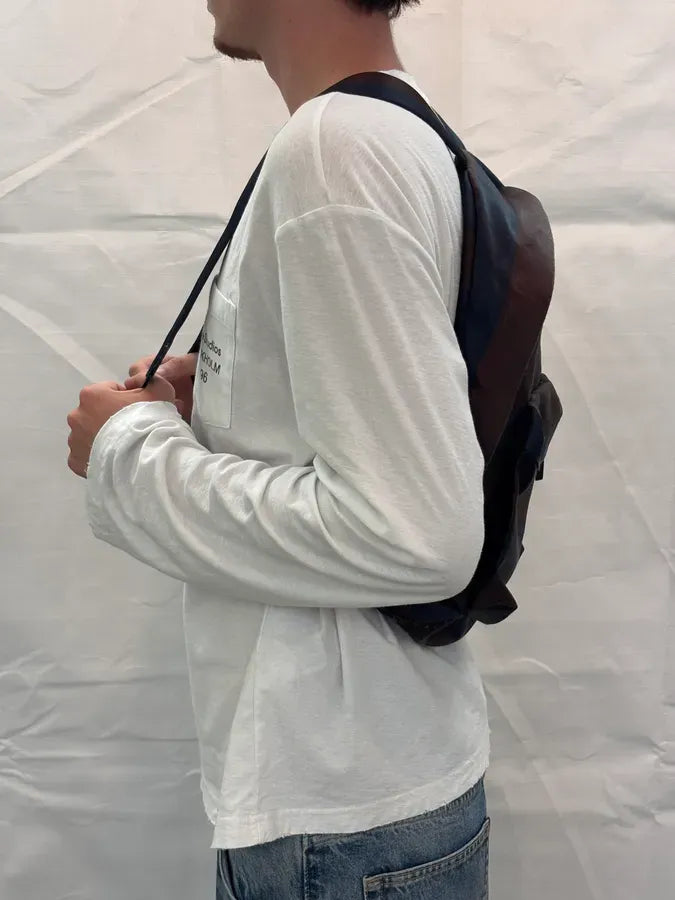 Raf Simons Eastpak Burgundy Navy Nylon Striped Backpack weIZgkD 3