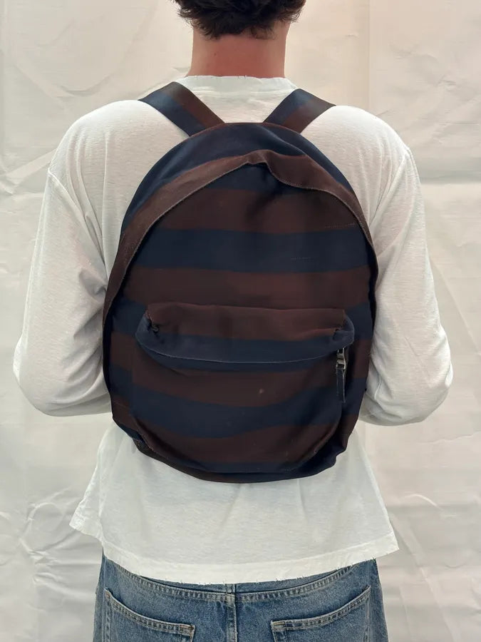 Raf Simons Eastpak Burgundy Navy Nylon Striped Backpack weIZgkD 2
