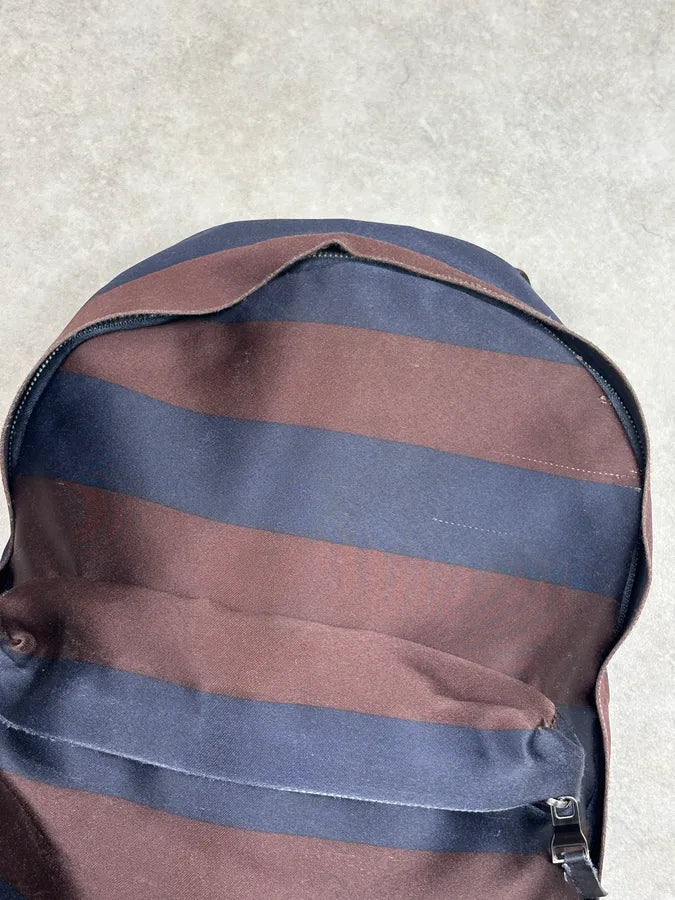 Raf Simons Eastpak Burgundy Navy Nylon Striped Backpack weIZgkD 4