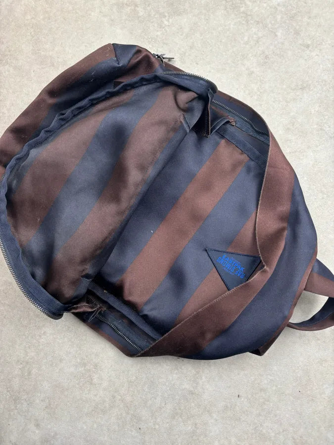 Raf Simons Eastpak Burgundy Navy Nylon Striped Backpack weIZgkD 14