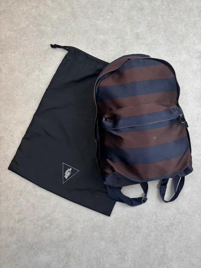 Raf Simons Eastpak Burgundy Navy Nylon Striped Backpack weIZgkD 1