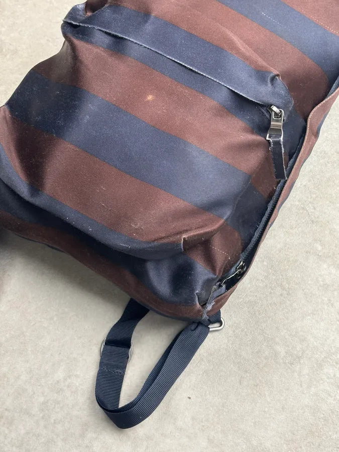 Raf Simons Eastpak Burgundy Navy Nylon Striped Backpack weIZgkD 5