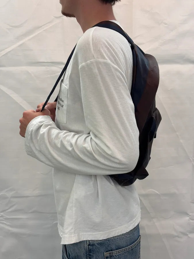 Raf Simons Eastpak Burgundy Navy Nylon Striped Backpack weIZgkD 3