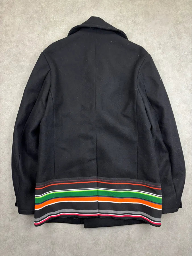 AW2014 Raf Simons Sterling Ruby Black Color Band Officer Buttoned Coat aRfhDKY 5