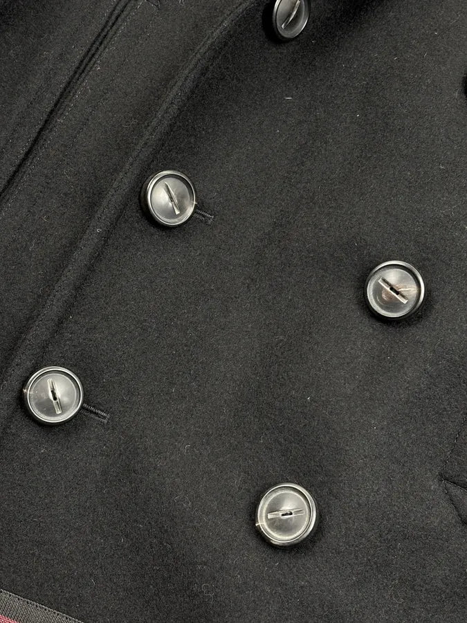 AW2014 Raf Simons Sterling Ruby Black Color Band Officer Buttoned Coat aRfhDKY 8
