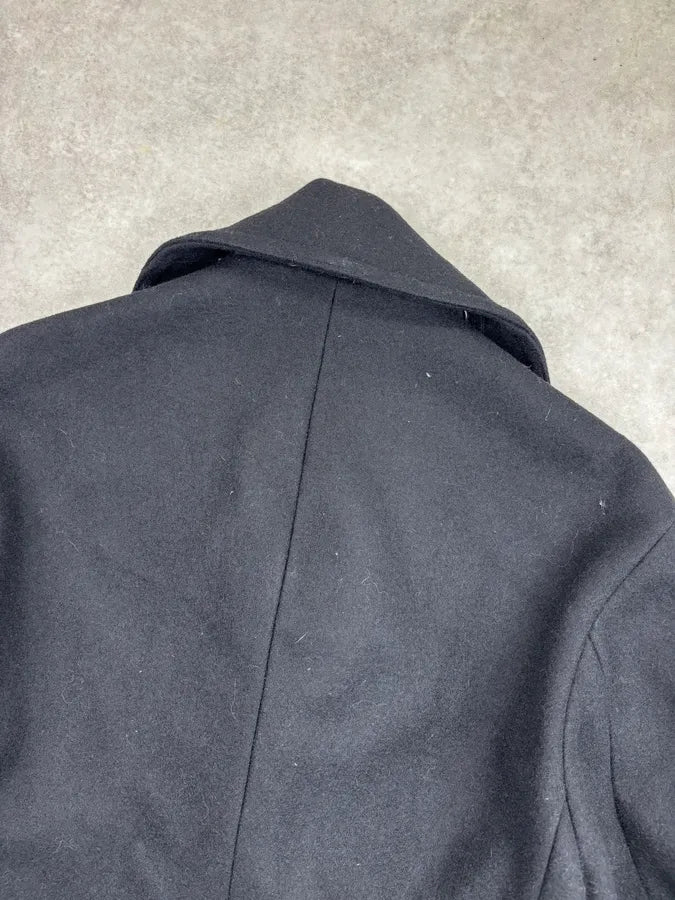 AW2014 Raf Simons Sterling Ruby Black Color Band Officer Buttoned Coat aRfhDKY 6