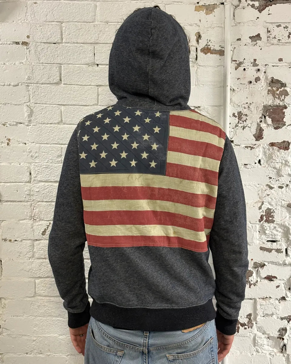 Ralph Lauren American Flag Grey Zip-up Hoodie  hTEaJNc 3