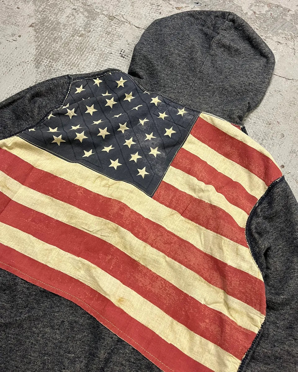Ralph Lauren American Flag Grey Zip-up Hoodie  hTEaJNc 7