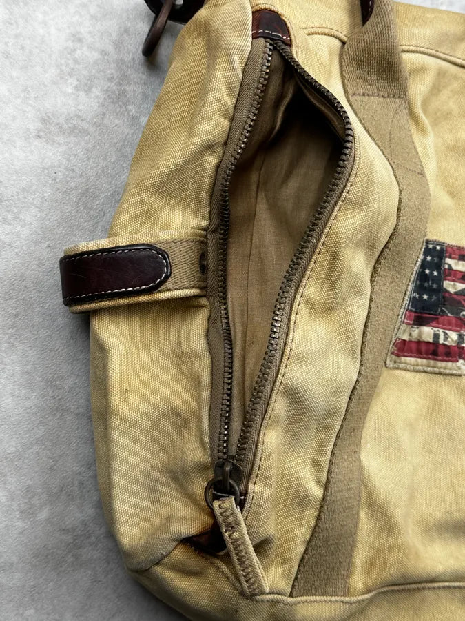 Ralph Lauren Beige American Flag Patch Shoulder Bag JeTYEzm 6