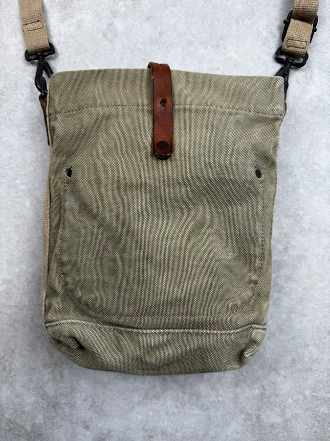 2010s Ralph Lauren Beige Canvas American Flag Crossbody Bag vfTCsQx 8