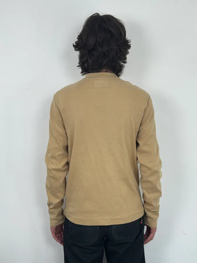 2010s Ralph Lauren Beige Native American Indian Henley Longsleeve JwREooL 2