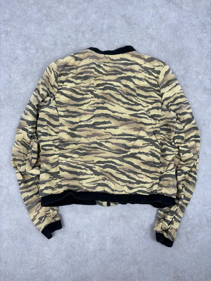 2010s Ralph Lauren Beige Zebra Print Bomber Jacket VGfEphW 4
